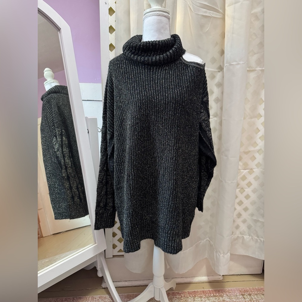 Torrid Black Ribbed Turtleneck Sweater
